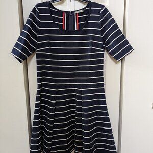 Eliza J Dress Navy Blue/White Dress  NWOT  size 14